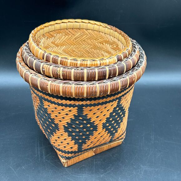 5 Nesting Baskets Tribal Designs (Bjml) - Picture 3 of 8